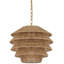 Dia 17.72 Inches, 1-Light Modern Farmhouse Chandelier With Hand-Weaving Shade