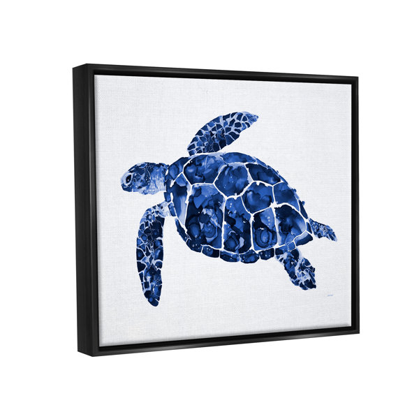 Stupell Industries Blue Speckled Sea Turtle Marine Animal Illustration ...
