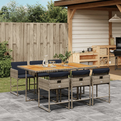  Garden Dining Set Grey And Brown