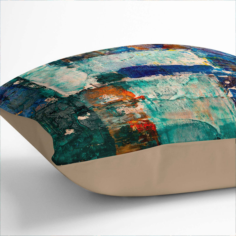 Abstract Square Cushion, 55 x 55 cm, Stone