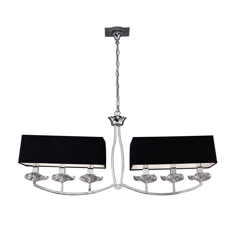6 - Light Shaded Chandelier, Black