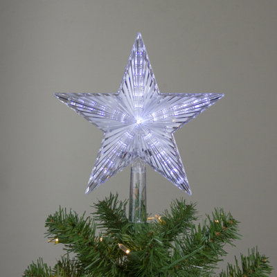 Décoration pour sommet de sapin étoile scintillante 5 points 9,5 po
