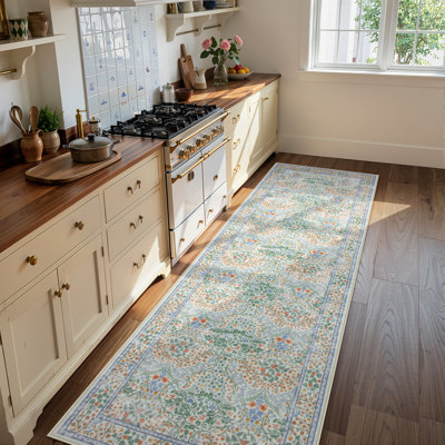  Tapis floraux lavables pour la chambre du salon, tapis antidérapant Boho