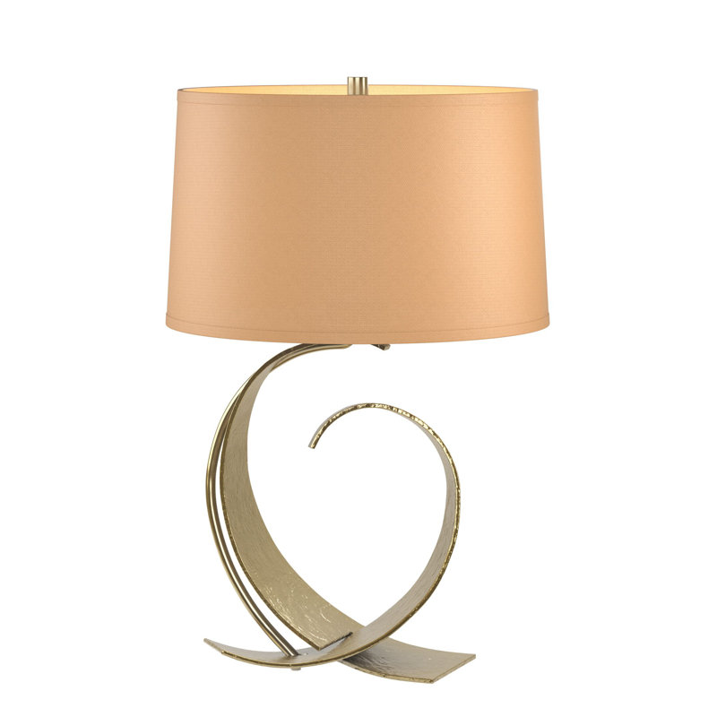 Fullered 22.1'' Table Lamp, Modern Brass, Flax