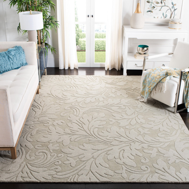 Montreal Hand Loomed Wool Floral Rug, Rectangle 4' x 6'