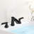 Waterfall 8 In. Widespread Double Handle Stainless Steel Bathroom Faucet-103539548