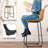 Evre Bar Stools Set of 2, PU Leather Counter Height Bar Stools,  Modern Barstools with Metal Legs and Footrest, Urban Armless Dining Chairs with Backrest for Kitchen Island-1223225637-1223225638