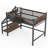 Klotild Loft Bed With Storage Stairs And Shelves, Heavy-Duty Metal Frame-125179419