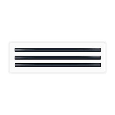 BUILDMART - 12" 3 Slot Linear Slot Diffuser - Triple Slot - White Decorative Air Vent - Modern Vent / Size: 2" H x 5" W x 12" L
