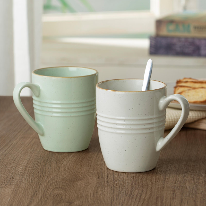 Ensemble de tasses à café en grès 14 oz Birch Lane Kestwick (ensemble de 4), Multicolore