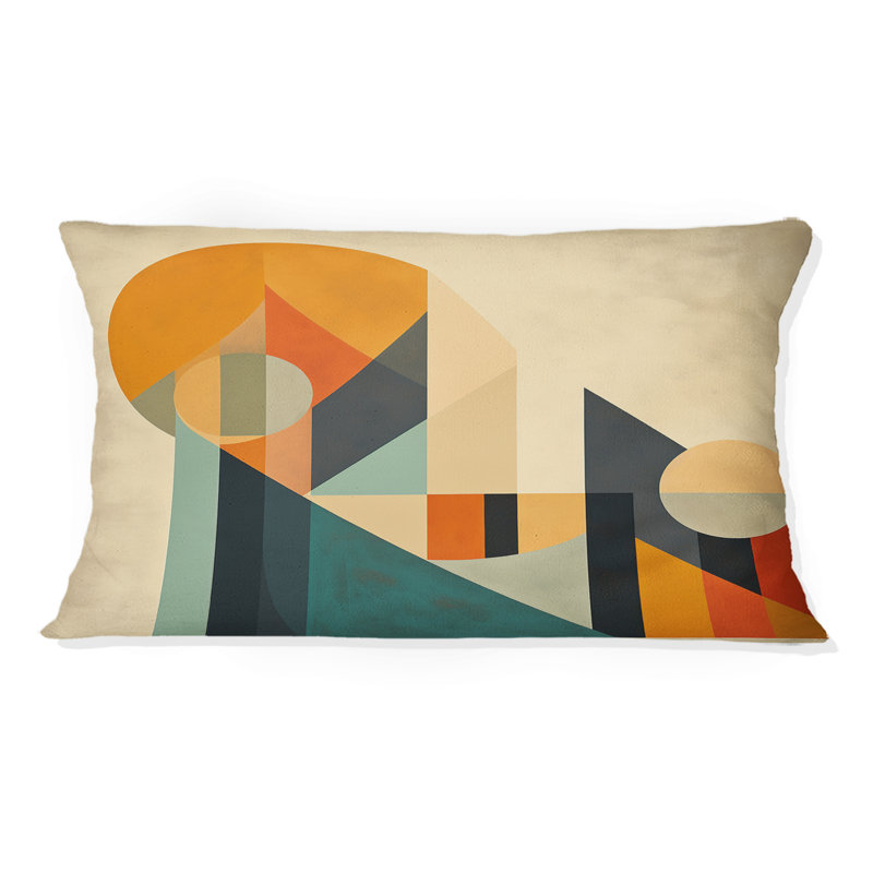 Full Moon Symphony Midcentury Abstract - Coussin décoratif imprimé Mid-Century abstrait