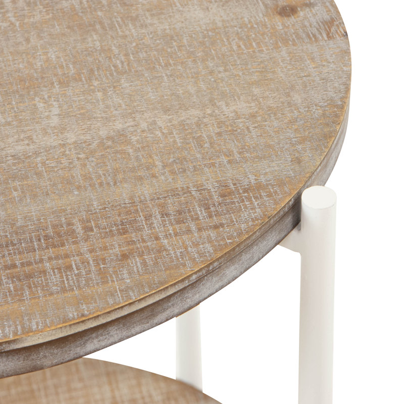 Table d'appoint moderne Kamryn, Blanc, Gris