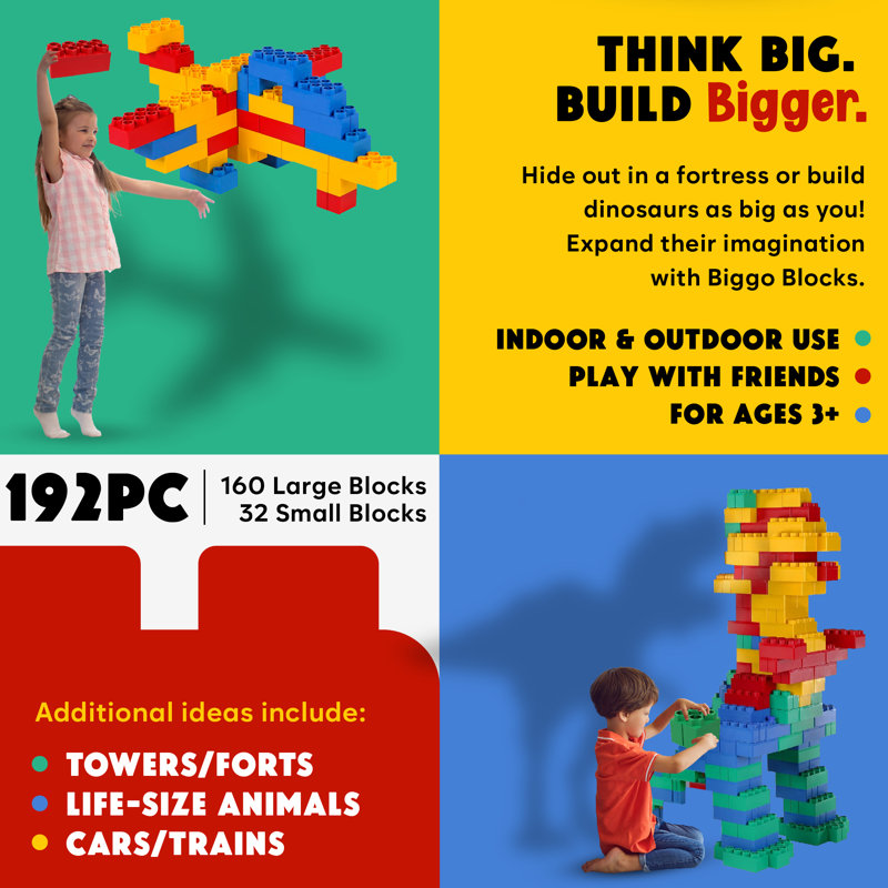 Biggo Jumbo Multicolor Plastic Building Blocks Set for Kids