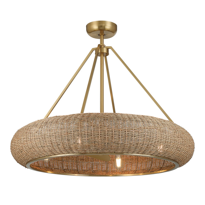 Gaia 4-Light Fan D'Lier in Warm Brass by Breegan Jane, Warm Brass
