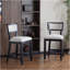 Ensemble de 2 tabourets de comptoir de 26,5 po, tabourets de bar rembourrés à hauteur de comptoir avec dossier confortable, structure en bois d'hévéa, dossier, repose-pieds, tabourets de bar sans accoudoir pour bar personnel, comptoir de cuisine, beige et noir