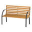 Aali Wooden Garden Bench Park Chair 2 Seater w/ Sturdy Steel Frame