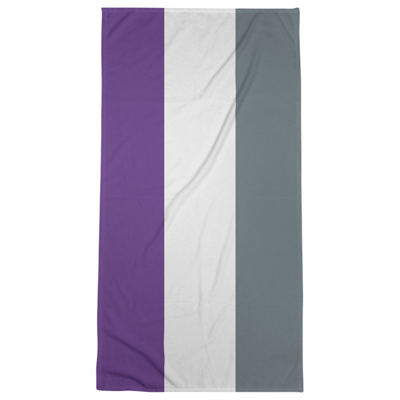 Lightweight Bath Towel, Purple/White/Slate Gray