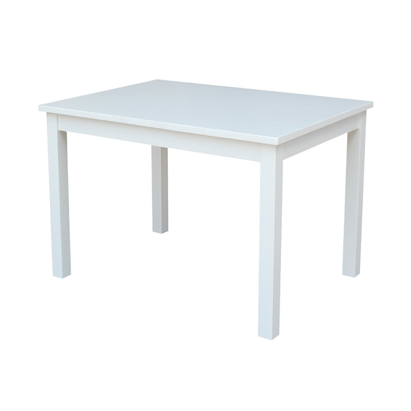 Dmitry Kids Solid Wood Rectangular Play Or Activity Table, White