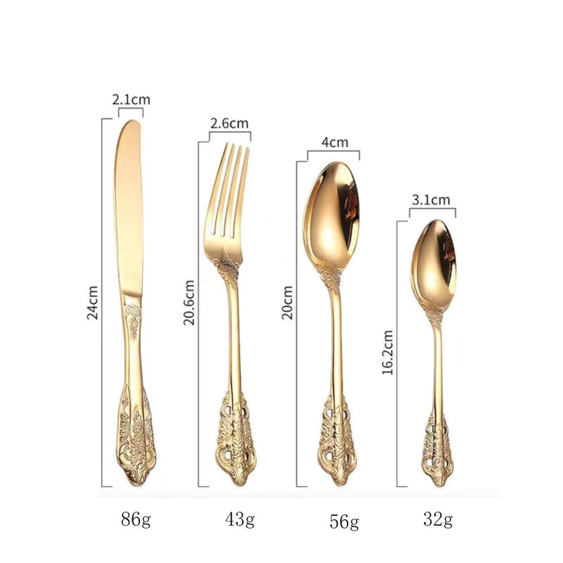 Ensemble de couverts Adalheid, service pour 6, Or