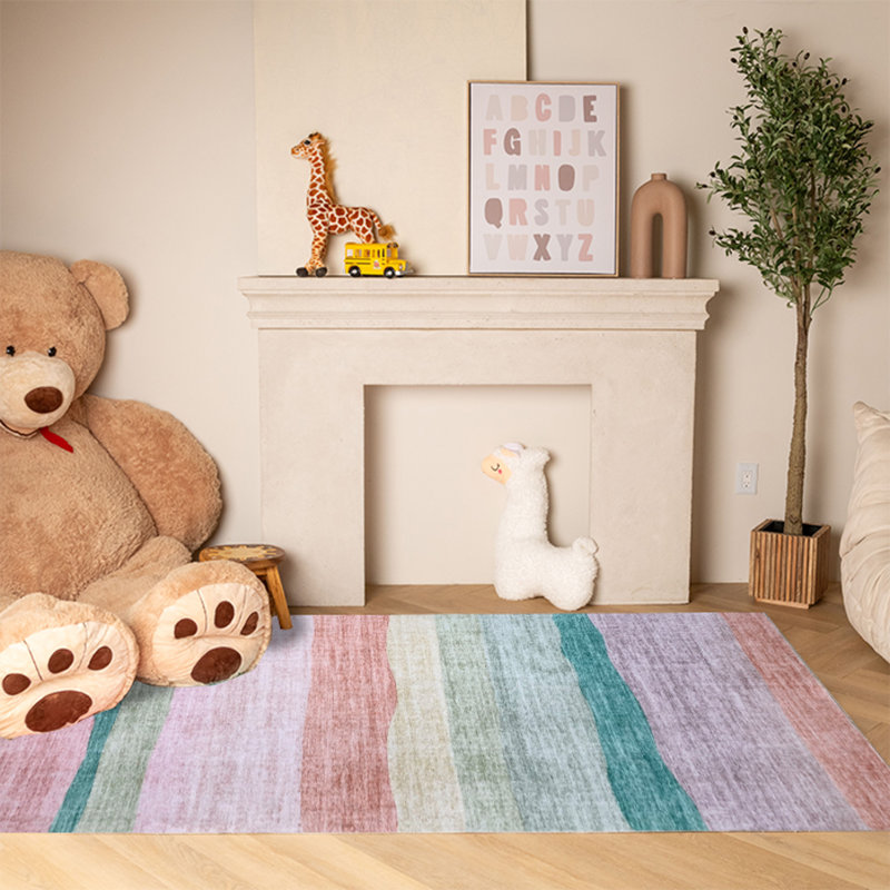 Rectangle Juha Area Rug with Non-Slip Backing, Rectangle 3'11" x 5'10"
