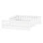 Lit plateforme double en bois pleine grandeur avec garde-corps et tablettes de rangement, base de lit en bois durable, blanc-1691452876-1691452877