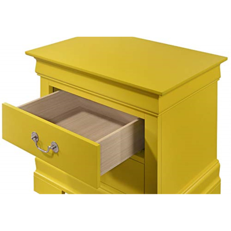Nanhey Wooden Nightstand, Light Yellow
