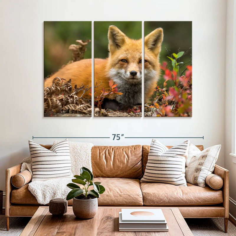 Happy Fox, 42" H x 65" W