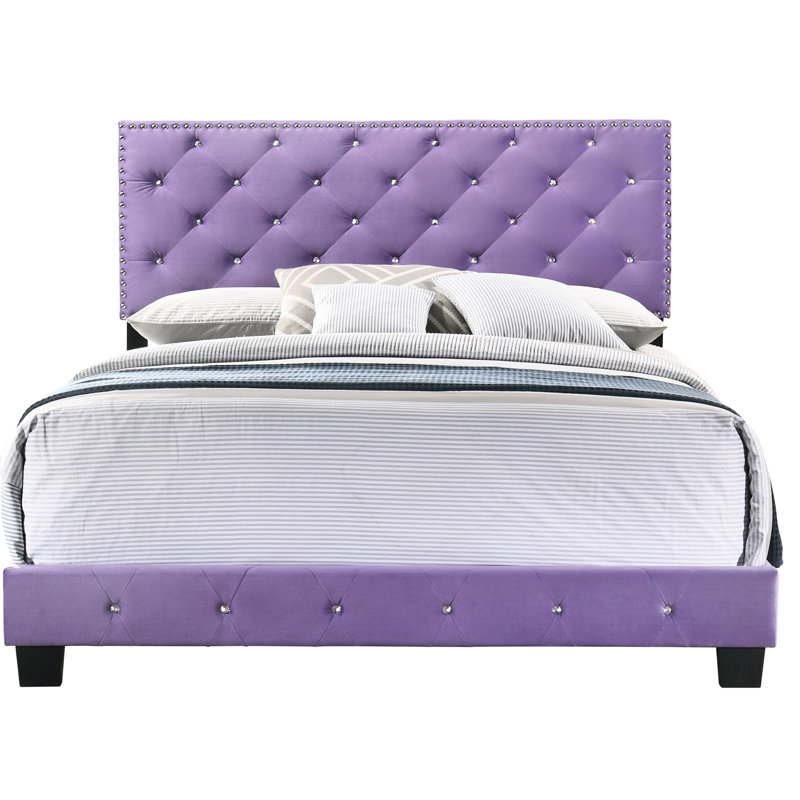 Lit mauve l 64 po x P 83 po - H 48 po, conception transitionnelle rembourrée de mousse