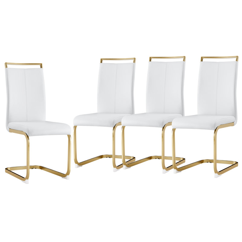 Chaises de salle à manger Modern Glam, Blanc