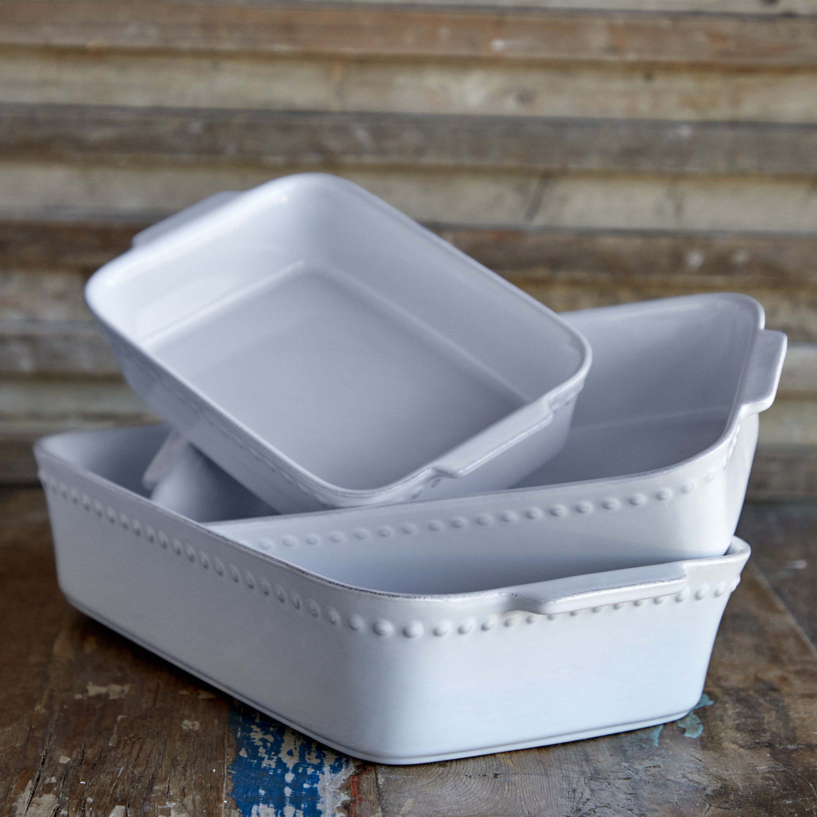 Pearl Rectangle Stoneware Baker