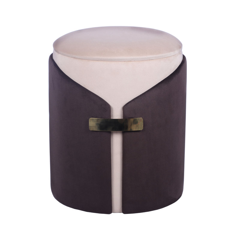 Tabouret de coiffeuse brun avec rangement à deux tons, accents dorés polyvalents, facile à entretenir, l 14,5 po x P 17,5 po, poids de 265 lb, conception de style moderne, fonction de rangement, option, nettoyage élégant