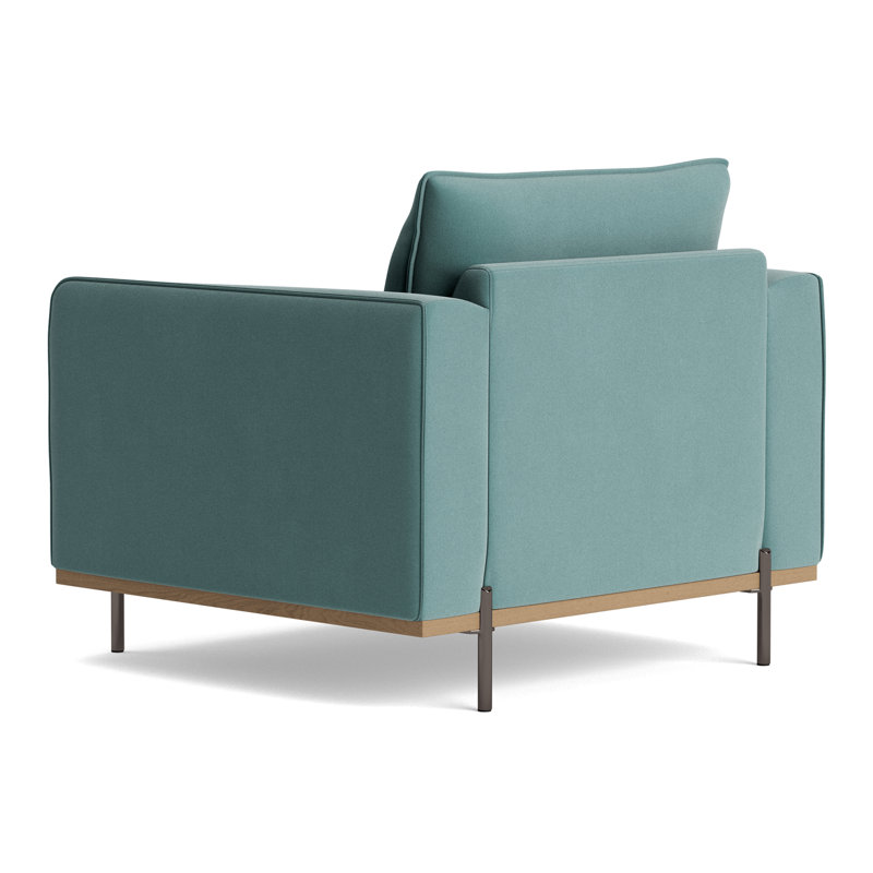 Fauteuil d'appoint en velours azur, vert olive, Velours bleu ciel