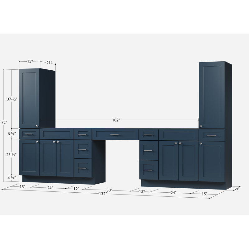 Meuble-lavabo double Disar, Bleu