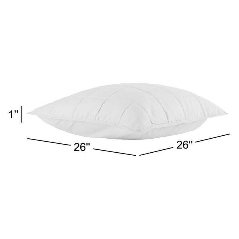 French Linen Box Stitch Quilted Euro Sham, Cream