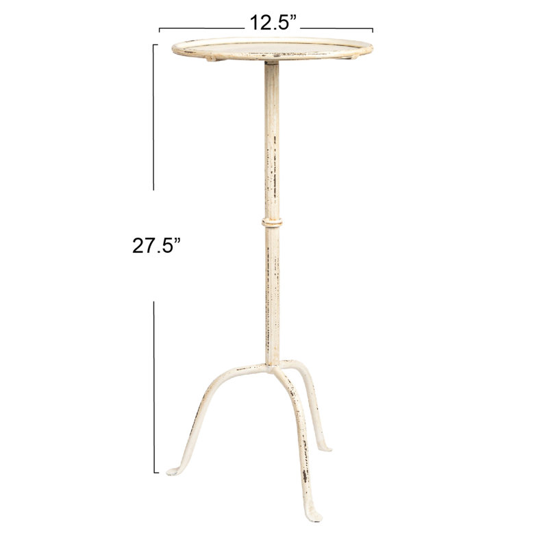 Miranda Metal End Table, White