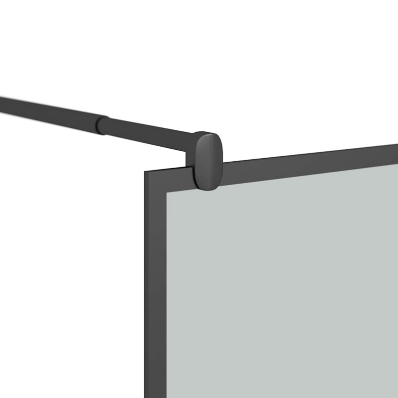 Shower screens Black 39.37 x 76.77 in Glass and Aluminium, Dark Black, Black