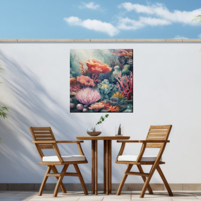 Art sur toile corail vif