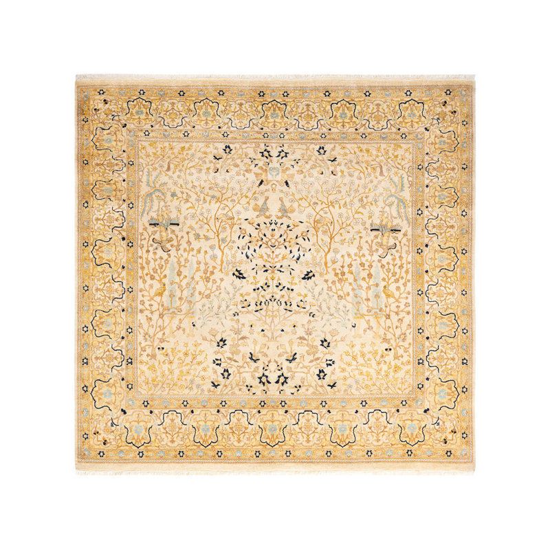 Classic One-of-a-Kind 6' 2" x 6' 2" Hand Knotted Area Rug