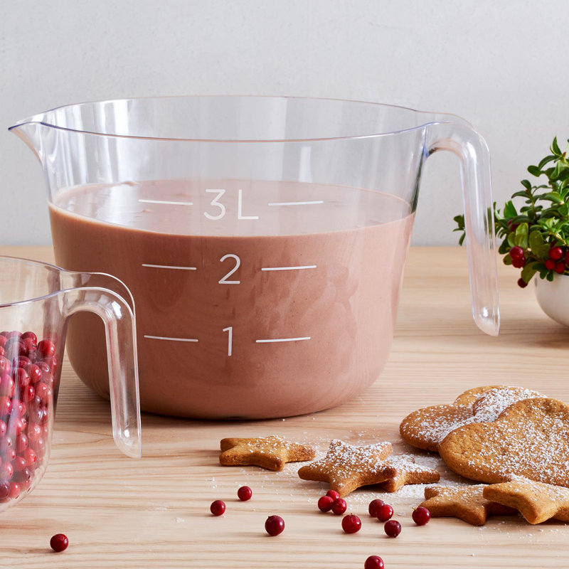 SmartStore Clear Transparent Max Measure Bowl With An Easy-to-pour Spout, 3L