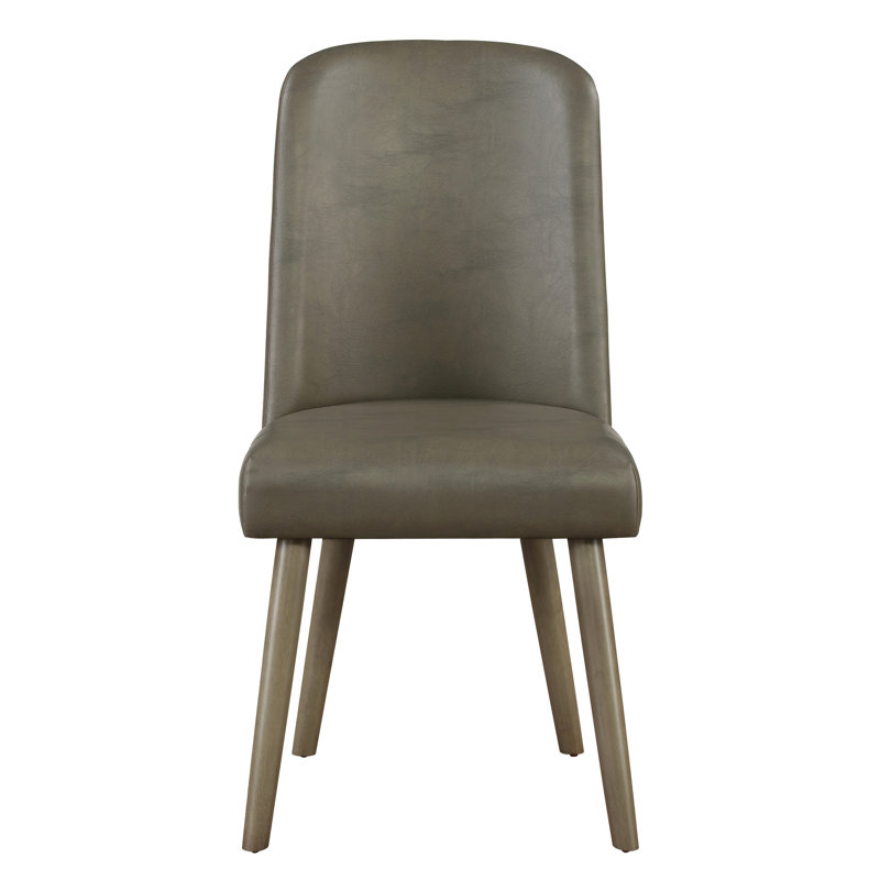 De 2 chaises d'appoint grises pour la salle à manger - Revêtement en cuir synthétique rembourré de forme moderne et confortable