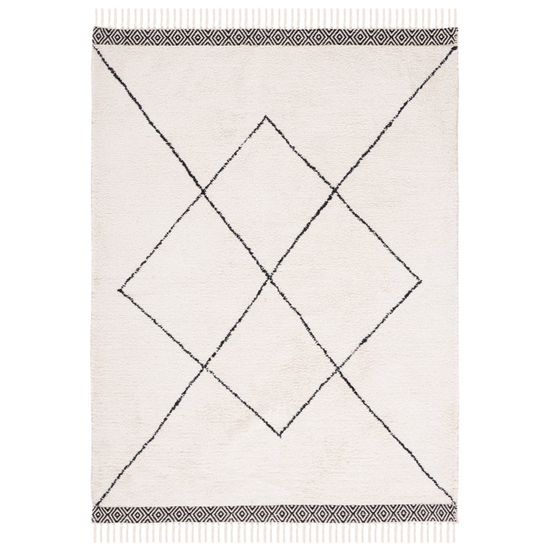 Apurva Hand Woven Cotton Machine Washable Geometric Rug, Rectangle 5' x 8'