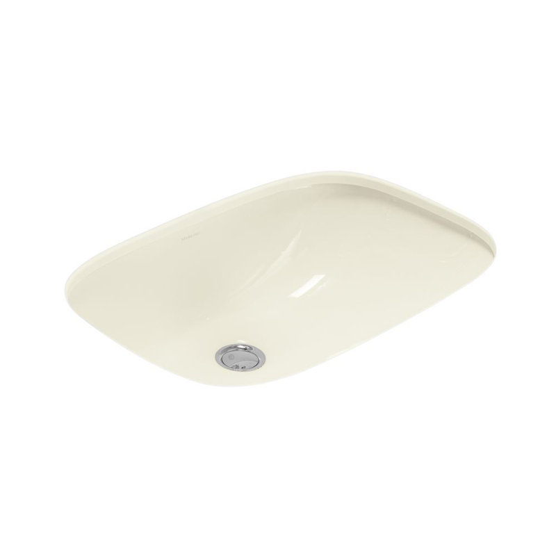 Stinson Vitreous China Rectangular Undermount Bathroom Sink with Overflow, Biscuit