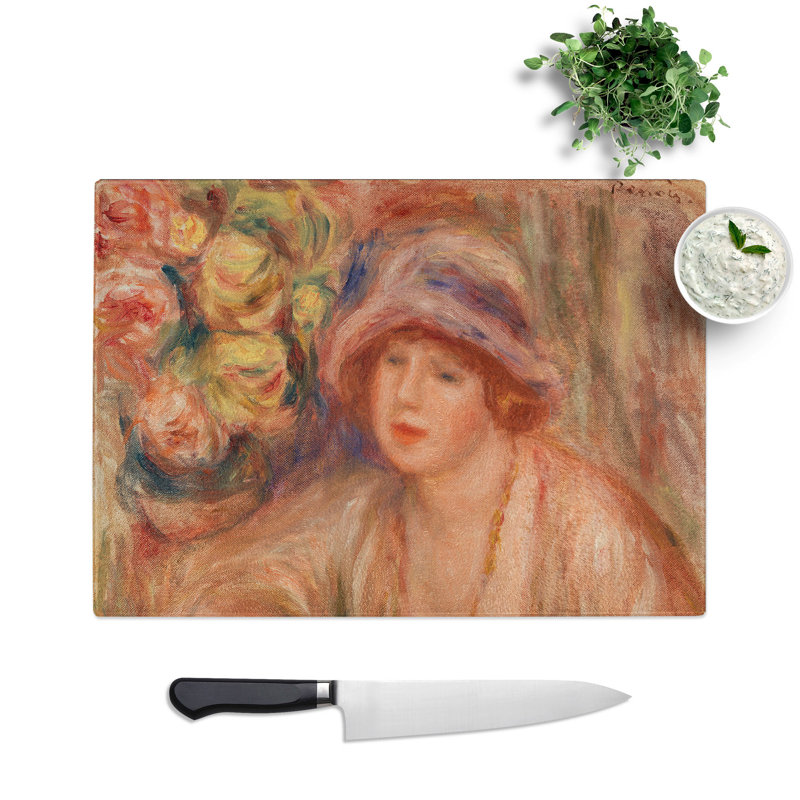 Woman Leaning by Pierre-Auguste Renoir Chopping Board, 28.5cm W x 39cm L