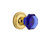 Cobalt Crystal Waldorf Interior Mortise Door Knob with Classic Rosette