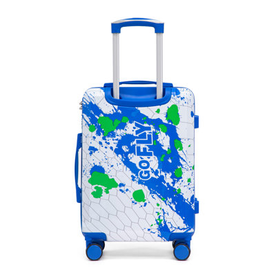 Blue 20-Inch Polycarbonate Hard Shell Carry-On Luggage with Spinner Wheels