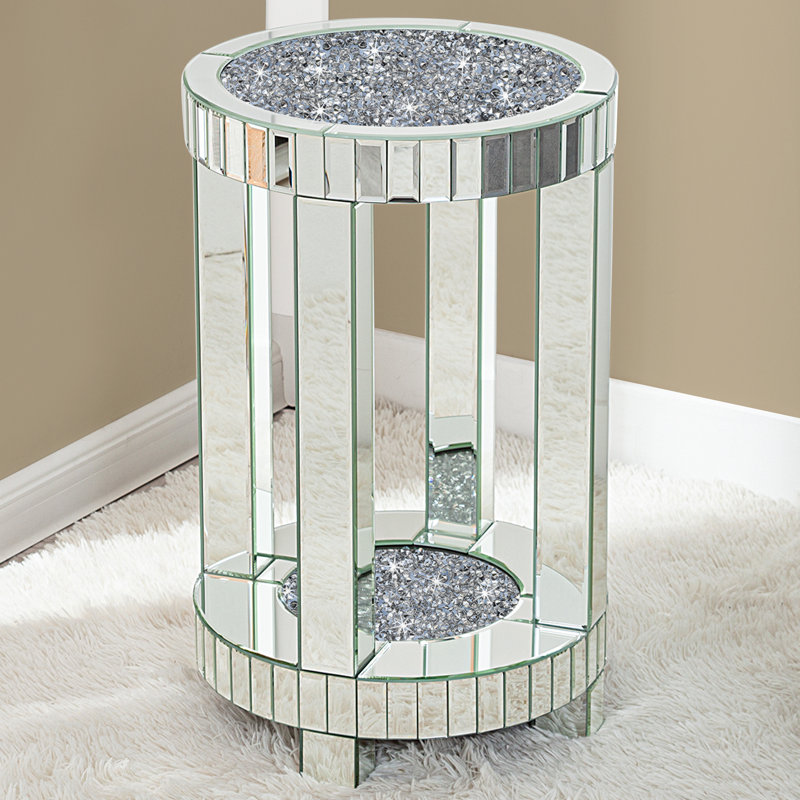 Glass Round Frame End Table