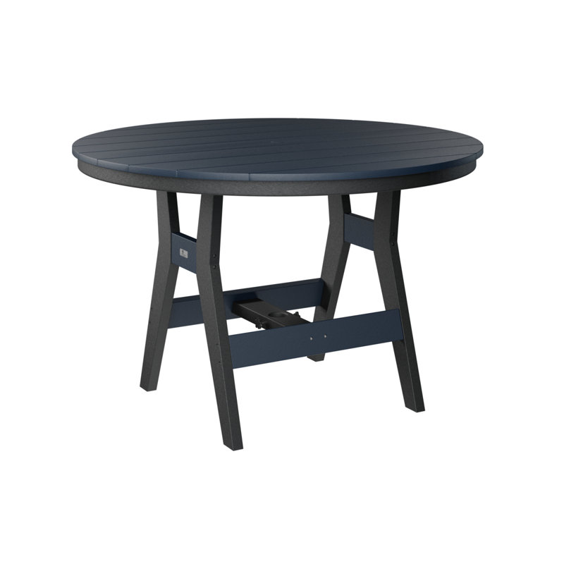 Table de salle à manger ronde 48 po Berlin Gardens Harbor, Marine, Noir, 30,37 po H x 48 po L x 48 po P