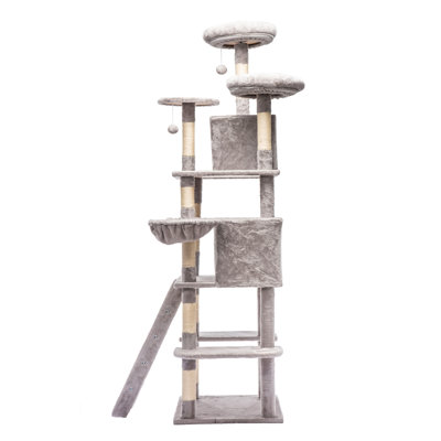 70.87'' H Cat Tree for Kittens to Senior Cats, with Condo, Perches，Hanging Hammock & scratching Post