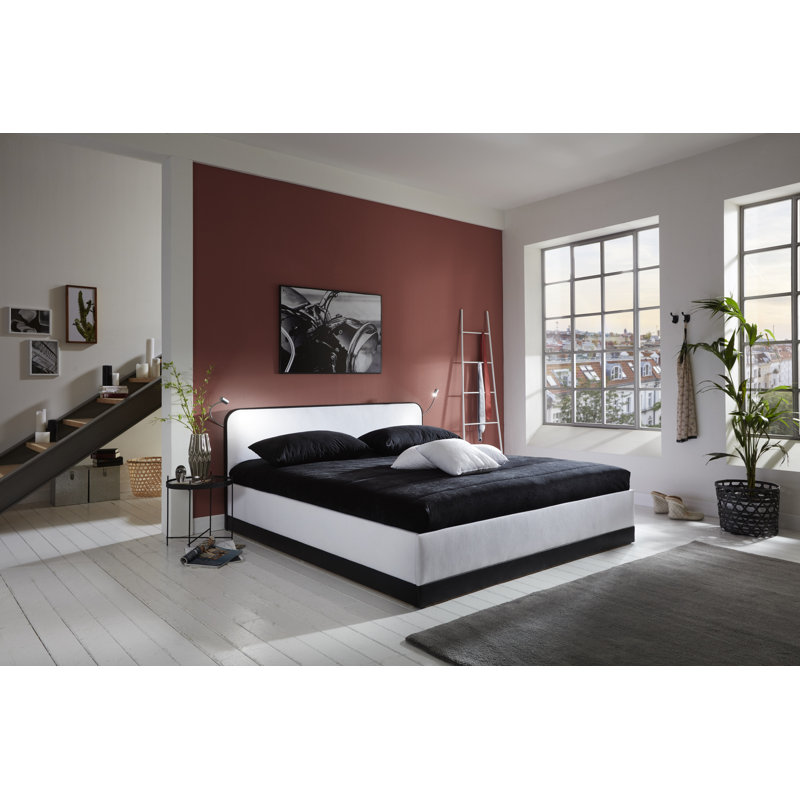 Rosso Upholstered Bed, 160 x 200 cm, White