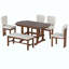 Ensemble de table de salle à manger extensible en bois 6 pièces avec banc, ensemble de table de cuisine traditionnelle avec rallonge amovible de 18 pouces et 4 chaises de salle à manger rembourrées